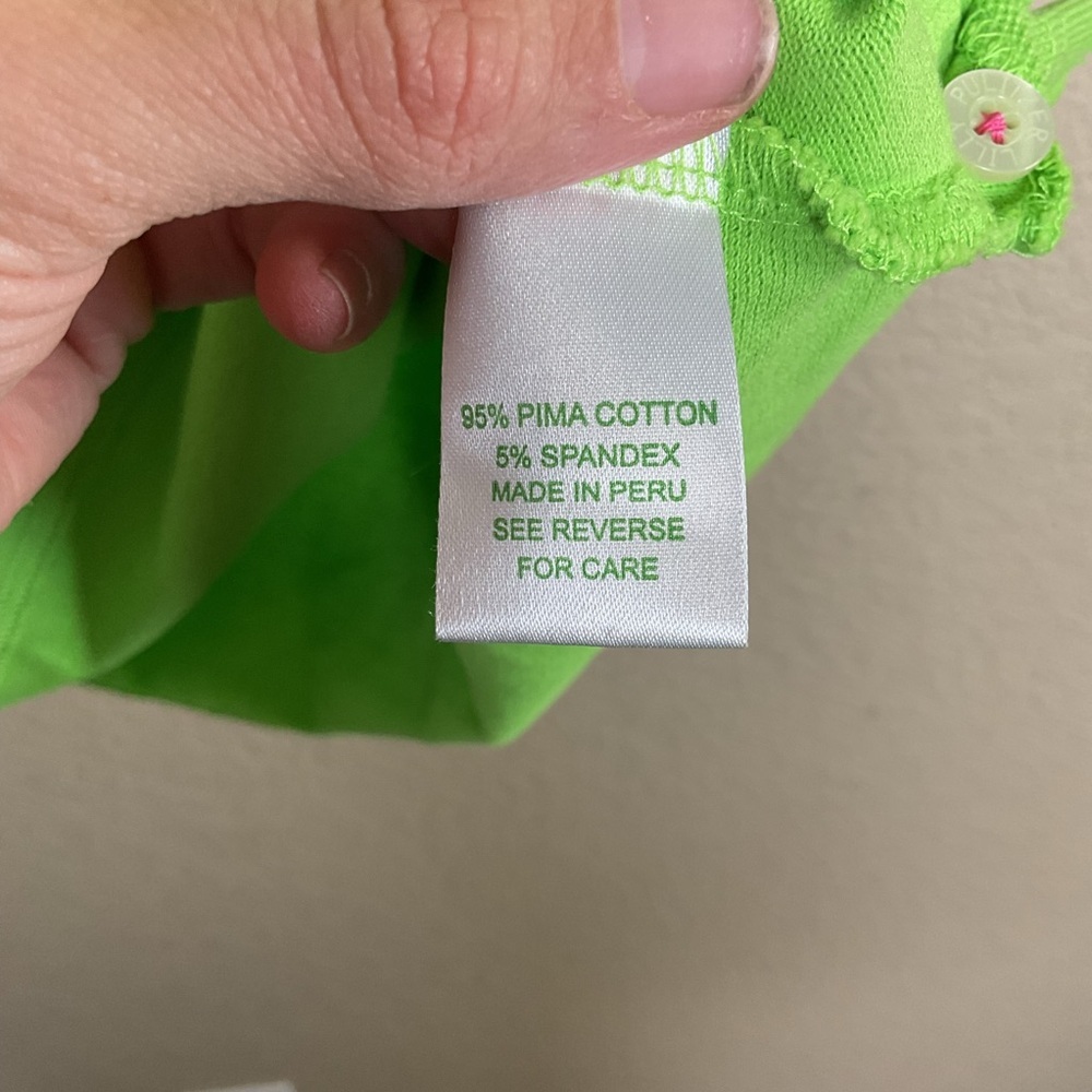 Lily Pulitzer Womens Small‎ Lime Green Island Polo Shirt Top Pima Cotton Golf - Picture 5 of 5